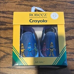Robeez Blue Baby Walker Shoes Soft-Soled Slip-On